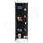 Corner Cabinet Womppi, Five Open Shelves, Single Door, Black Wengue Finish-1870485279