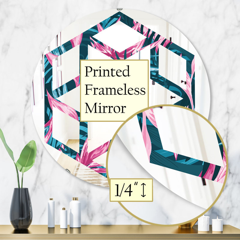 Miroir mural hexagonal étoile à la main, H 31,5 po x l po