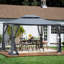 Tente de pavillon de jardin 13 x 13 pi, double toit ventilé, moustiquaire, café-101608968