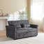 Lit tapissier en lin avec rangement pratique et dossier confortable rembourré gris foncé