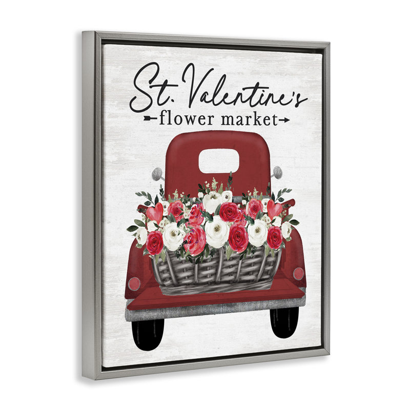 Cadre flottant pour camion St. Valentine's Market, H 31 po x l 25 po, Cadre flottant gris lustré