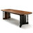 Nut-brown+Black Rectangular Solid Wood Dining Table-189984134