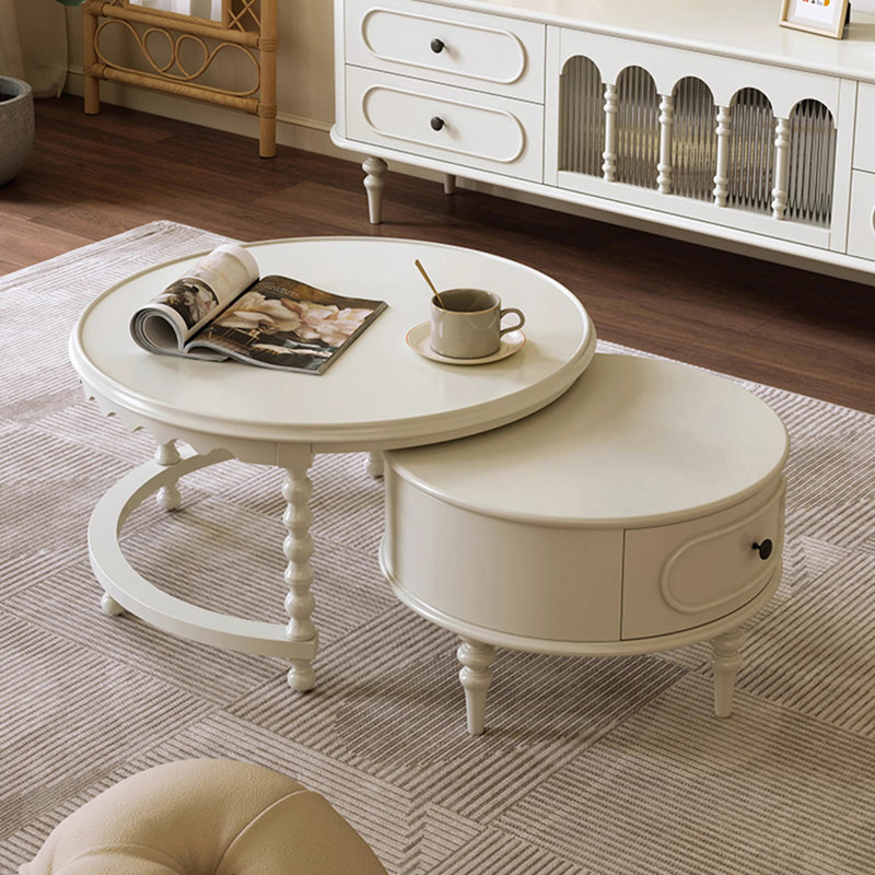Table basse française, Blanc / Blanc