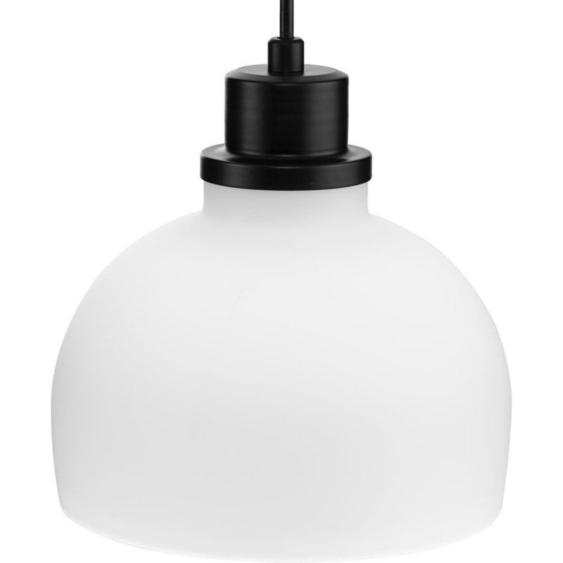 Walkerton 1 - Light Dome Pendant, Matte Black, White
