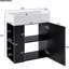 Meuble-lavabo 21,6 po avec lavabo en céramique - noir, rangement à gauche, meuble-lavabo moderne 21,6 po, noir-372640521