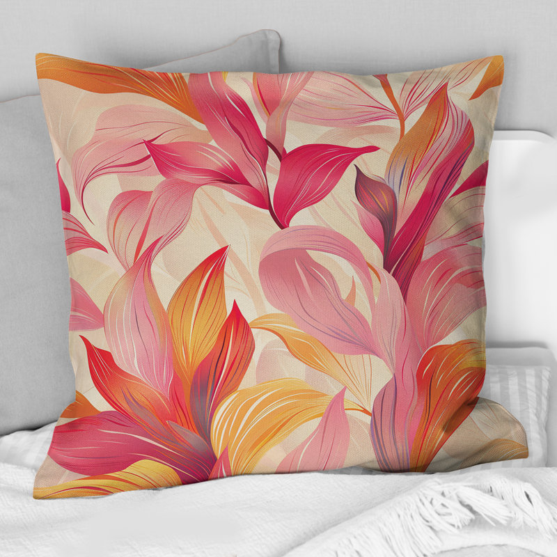 Coussin Rose, H 16 po x l 16 po