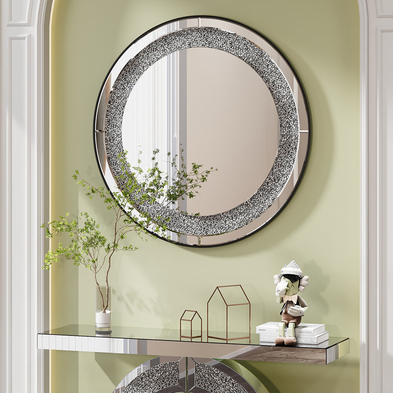 Miroir rond en cristal 33,46 "(85Cm)