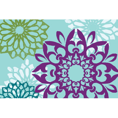 Aqua Medallion Fun - Wrapped Canvas Art Prints
