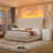 3-Piece Bedroom Set, Corduroy Upholstered Bed with 2 Nightstands with 3 Drawers&USB Charging-1258227928-1257069012