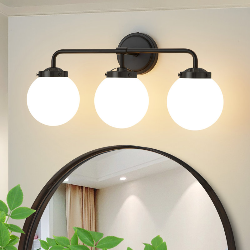 Jaxon Dimmable Vanity Light, Bulbs not Included, 3, Matte Black