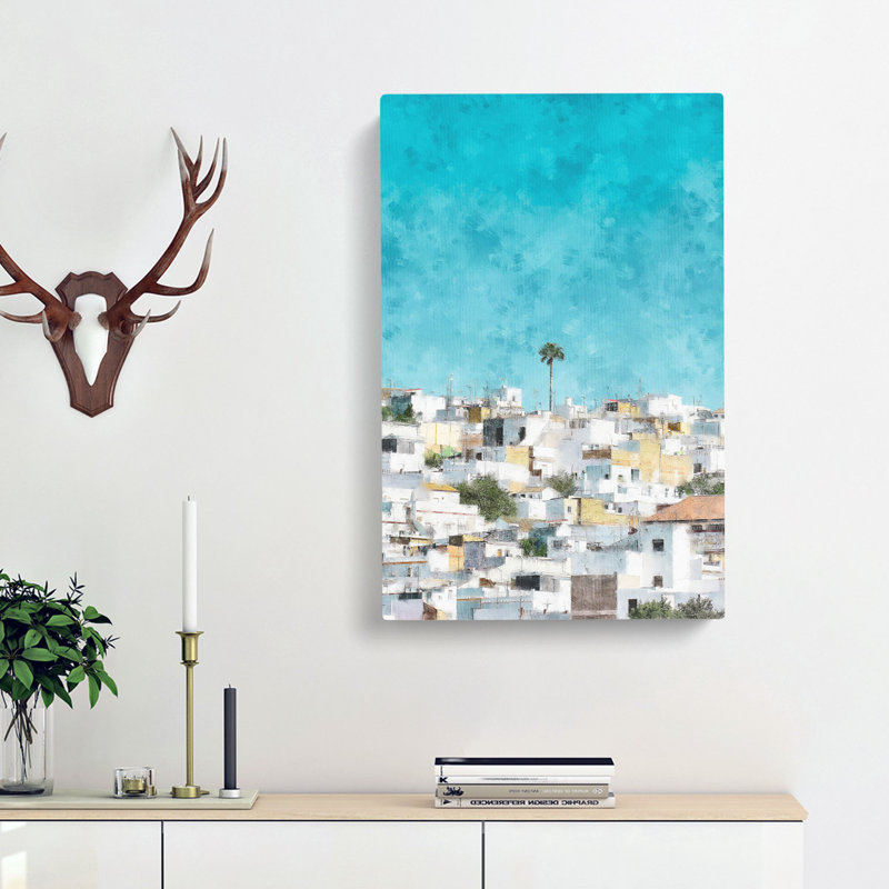 Rooftops In Montecorto Spain - Wrapped Canvas Painting, 50cm H x 35cm W x 3cm D