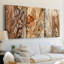 «Tree Texture Triptych I» - Toile tendue avec châssis sur mesure - 3 pièces-449379109