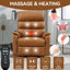 Fauteuil inclinable électrique à deux moteurs Brown Leatherair-126804522
