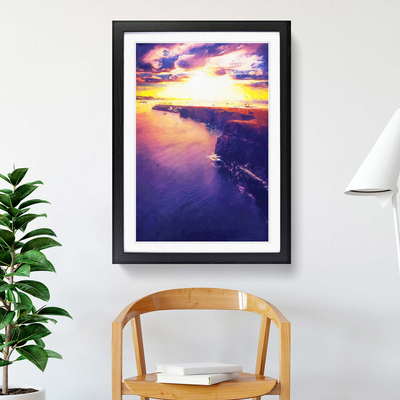 Sunset - Picture Frame Graphic Art Print, 87cm H x 62cm W x 2cm D, Black Framed