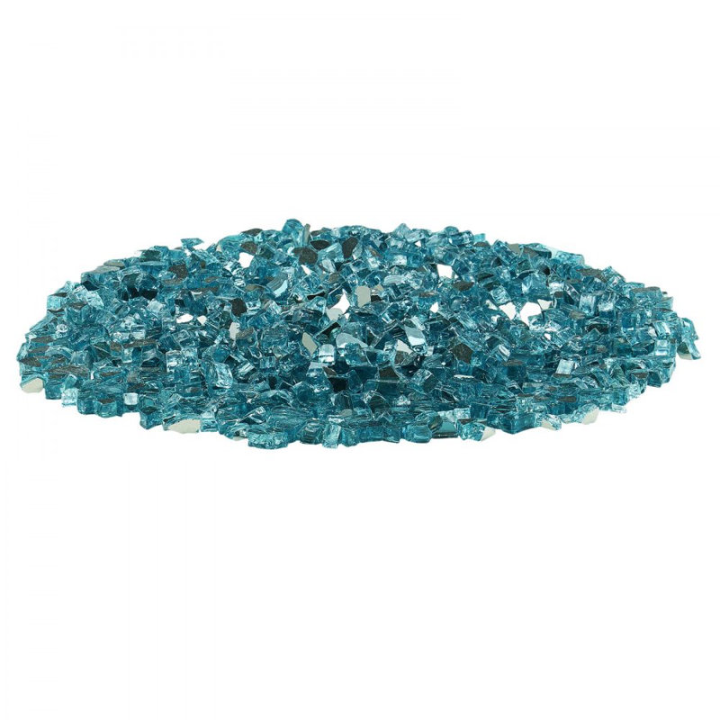 Roches de foyer en verre pour foyer, Bleu aqua, H 3,82 po x l 10,94 po x P 9,09 po