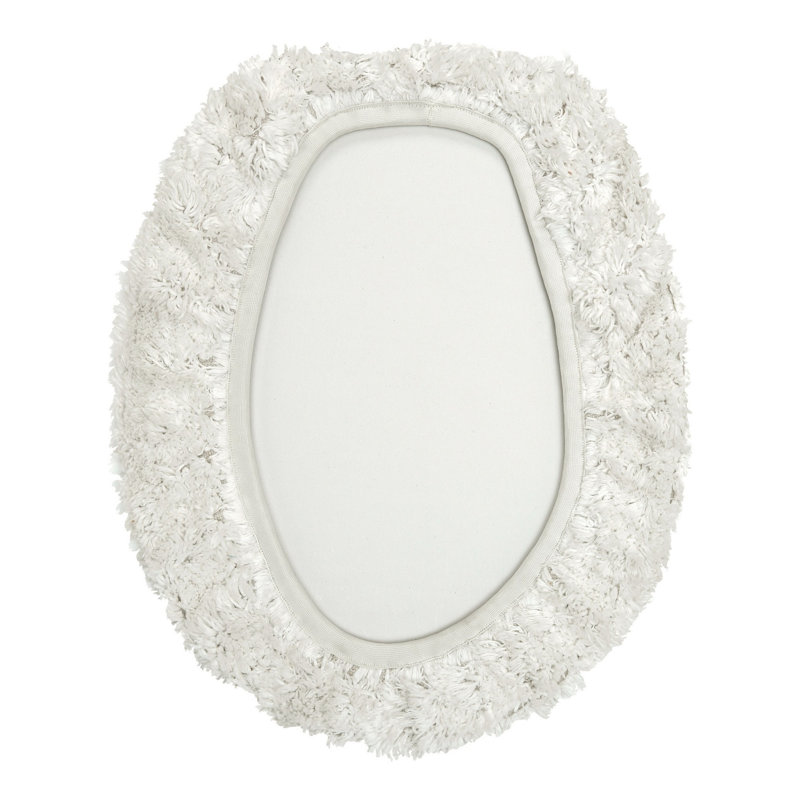 Couvercle de toilette allongé 100% coton Widman, très doux, absorbant et lavable à la machine pour salle de bain principale, pour invités et enfants, 18 po x 20 po, blanc / ivoire