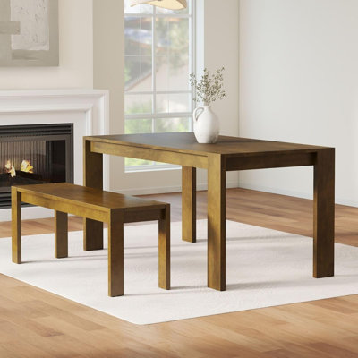 Table de salle à manger en bois 63 po avec plateau rectangulaire minimaliste moderne