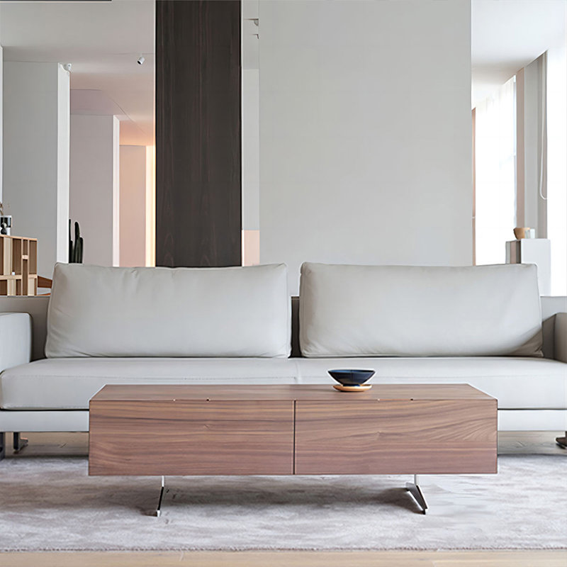 Walnut Manufactured Wood Rectangular Coffee Table, Noyer