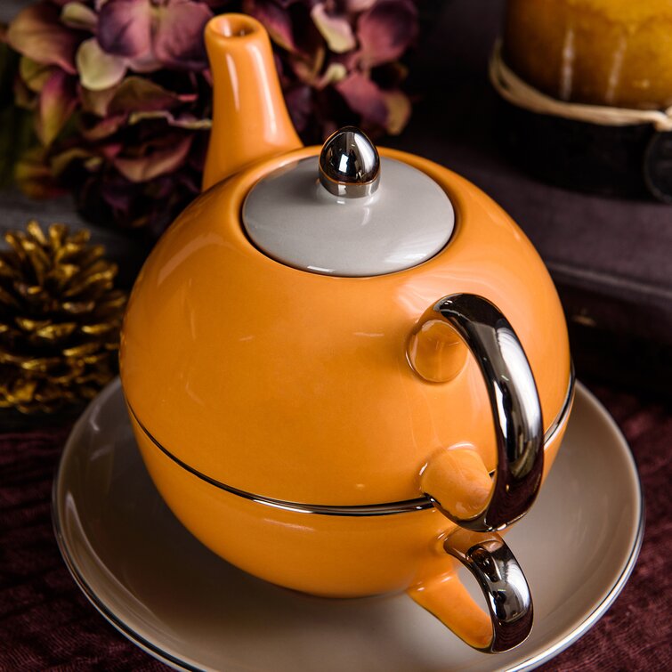 Ceramic Tea Pot Set - Orange