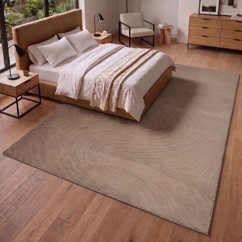 Tapis Somos lavable à la machine moderne, couleur taupe, Taupe, Rectangle 6 pi 7 po x 9 pi