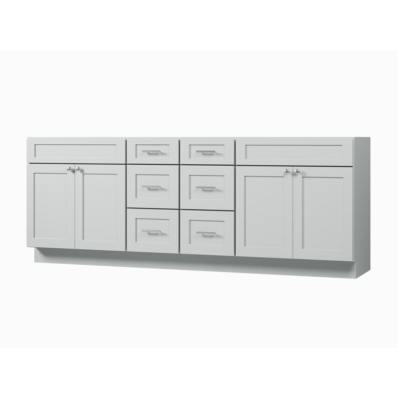 Disar 90 Double Bathroom Vanity Base Only, Gray