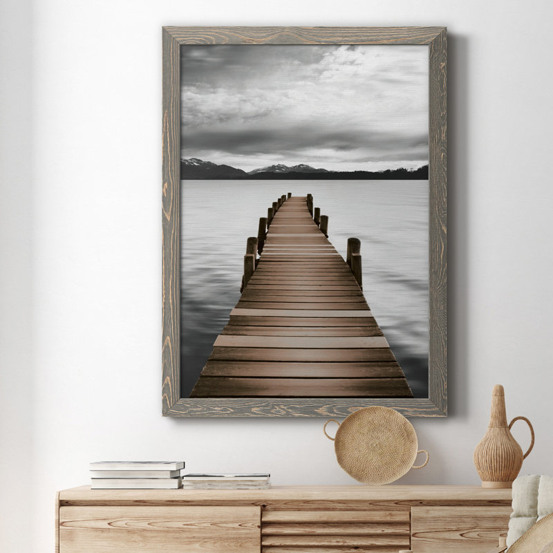 Mountain Jetty - Photographie de cadre photo sur toile, H 44 po x l 31 po x P 1 po, Gris