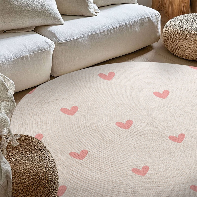 Tapis tressé Love Line, Rond 5 pi