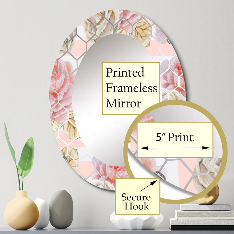 Éléphant indien tribal - miroir mural moderne, 30 po x 20 po