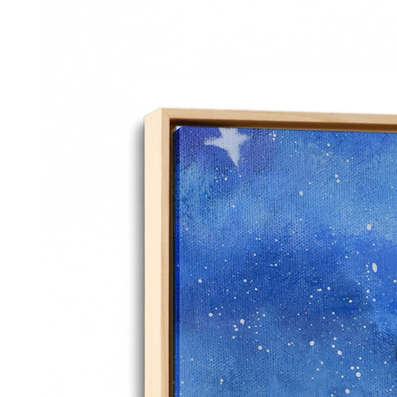 Nuit des lapins aux étoiles, H 24,75 po x l 36,75 po, Toile avec cadre, Érable américain