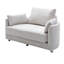 Canapé-lit en lin beige, multifonctionnel pour un usage quotidien, se transforme en méridienne et en matelas pliable