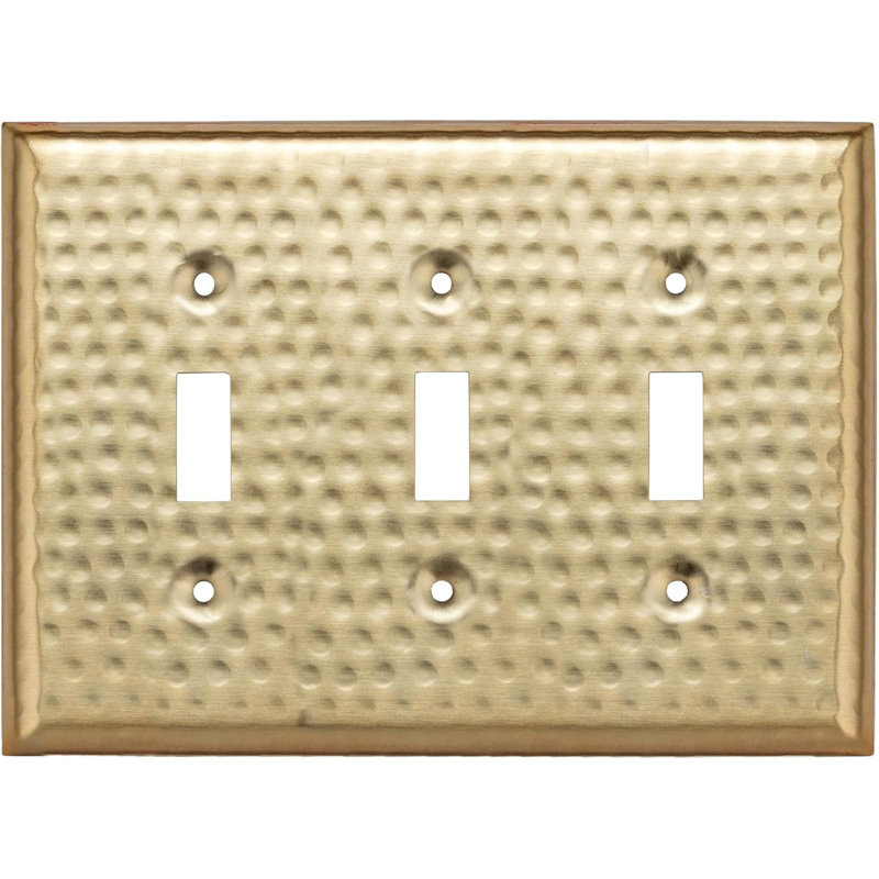 3 - Gang Toggle Light Switch, Gold, 1