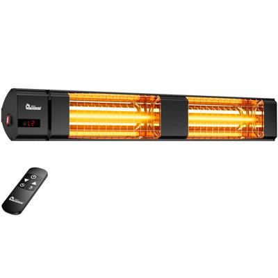 DR. INFRARED HEATER DR-239 3000W Indoor & Outdoor Infrared Patio Heater, Wall or Ceiling Mount, IP55 Weatherproof, Commercial or Residential, 220V-240V Electric heater with Remote & Mounting Kit