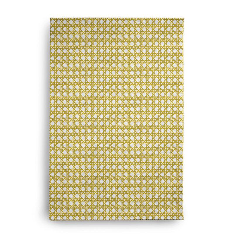 Tapis géométrique en chenille tissé à la machine en jaune, Rectangle 2 pi x 3 pi