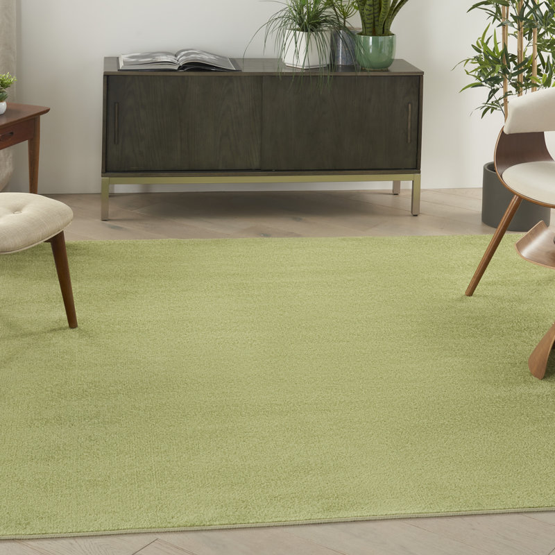 Tapis vert traditionnel moderne Yolonda, Carré 5 pi
