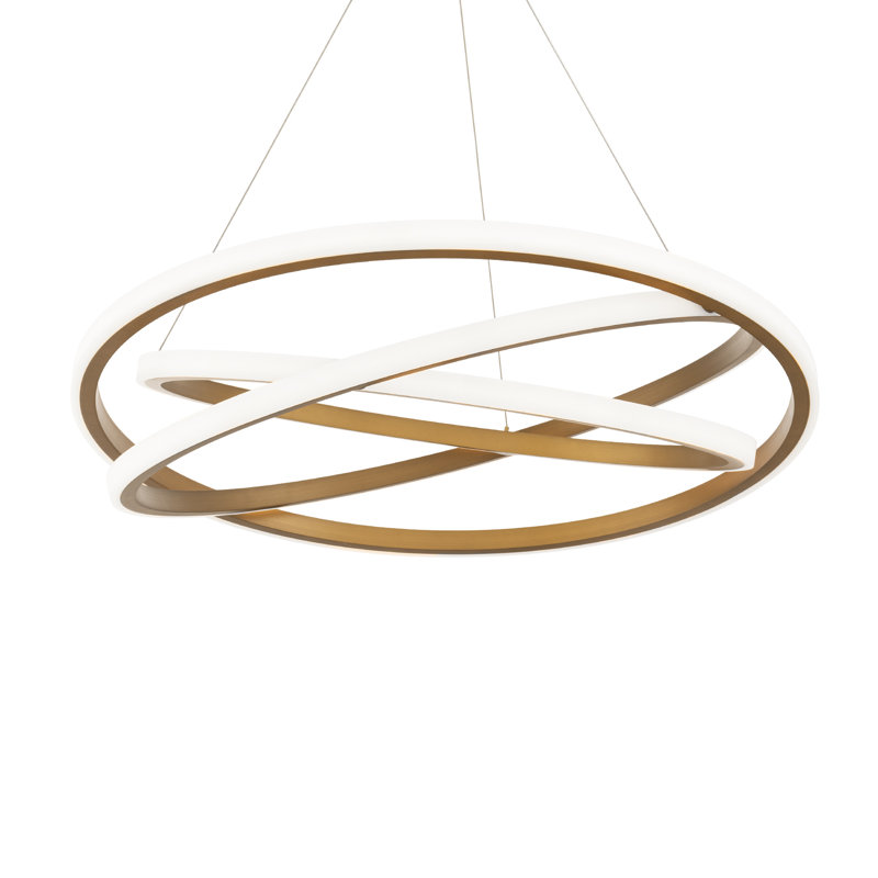 Veloce 1 - Light Unique Geometric Chandelier, 8" H x 38" W x 38" D, Aged Brass