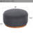Eloni Round Fabric Upholstered Solid Wood Ottoman-333302364