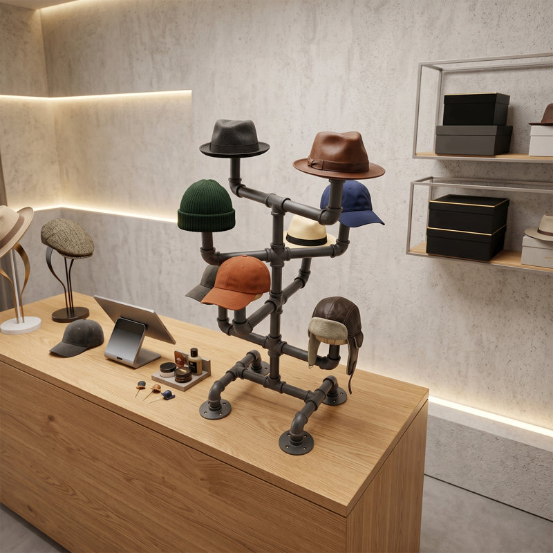 Porte-chapeaux avec 8 cintres ronds