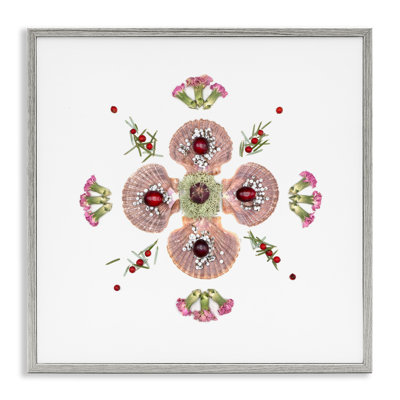 Clam Shells & Botanicals Pattern Framed Giclee, design by Beth Adoette