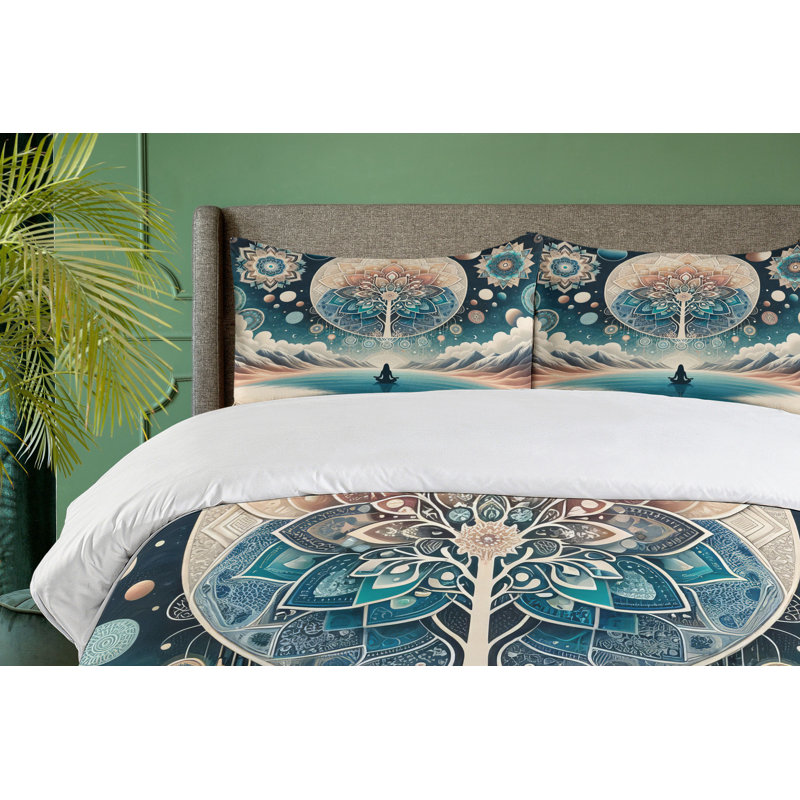 Mandala Duvet Cover, King Duvet Cover + 2 Standard Shams