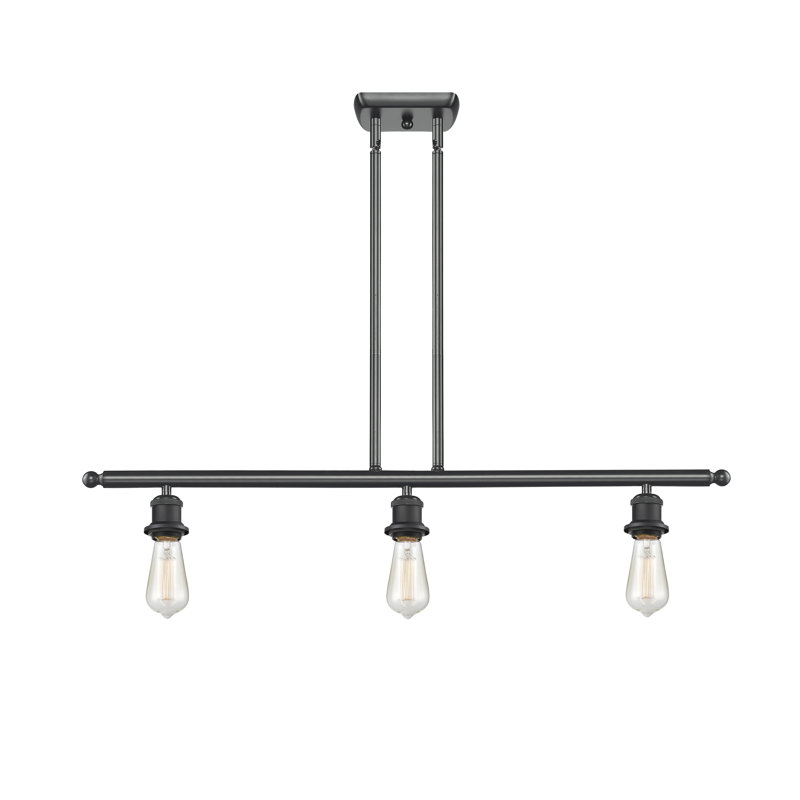 Luminaire suspendu linéaire à 3 lumières HamLake, Bullé, DEL, Noir mat