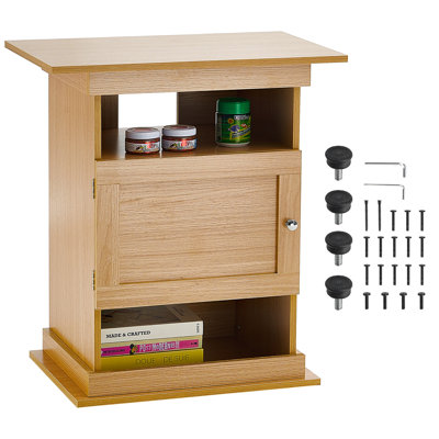 Support pour aquarium de 75 litres (20 gallons), en MDF, dimensions : 64 x 40 x 72 cm (25,2 x 15,7 x 28,3 pouces). Support pour aquarium à tortues, capacité de charge : 76 kg (167,6 lb). Support pour reptiles avec rangement, armoire et trousse de fixation inclus, couleur tilleul.