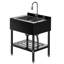 Stainless Steel Utility Sink, Single Bowl Commercial Sink with Cold and Hot Water Faucet-1633496635
