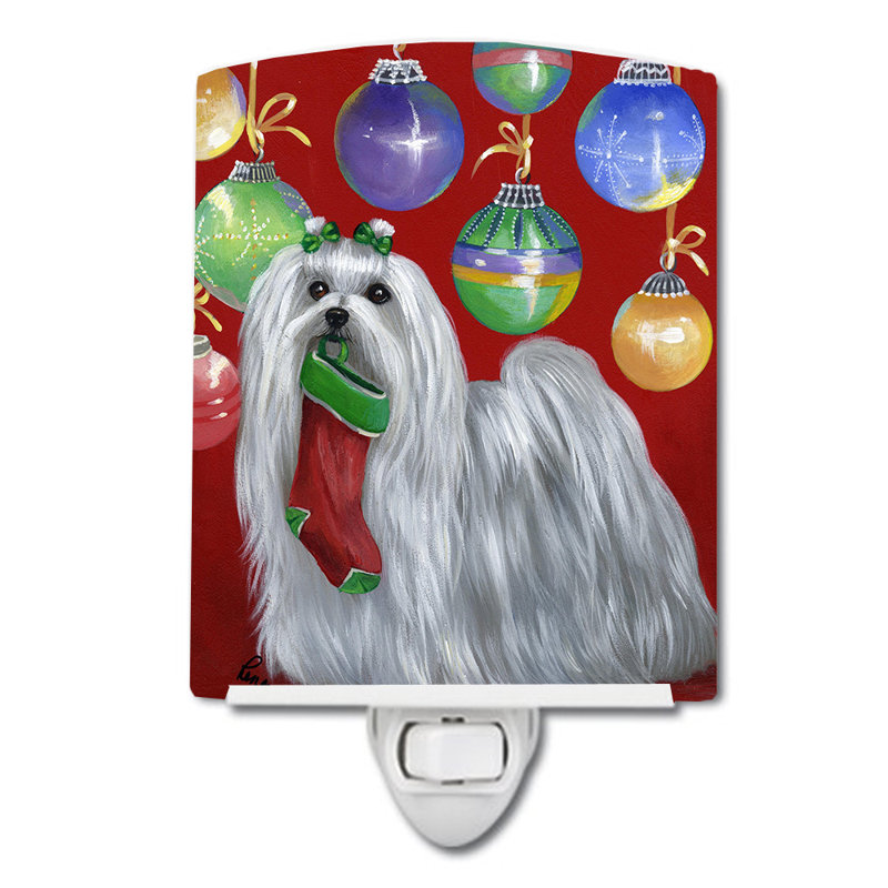 Veilleuse Boxer, Bichon maltais bas de Noël