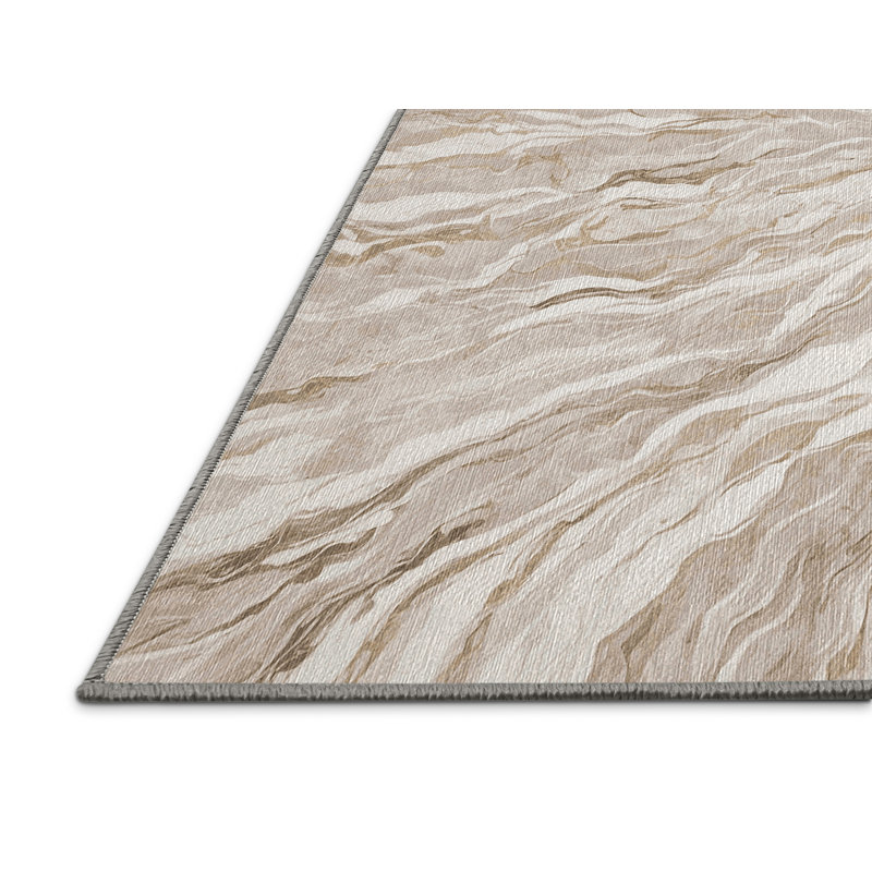 Machine Washable Gray Area Rug, Square 6'
