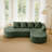 Boneless 113.4" Modern Curved Cloud Couch, Chenille Boneless Couches For Living Room With Deep Seat, Memory Foam Compressed Modular Sectional Sofa, No Assembly Required-2007483232