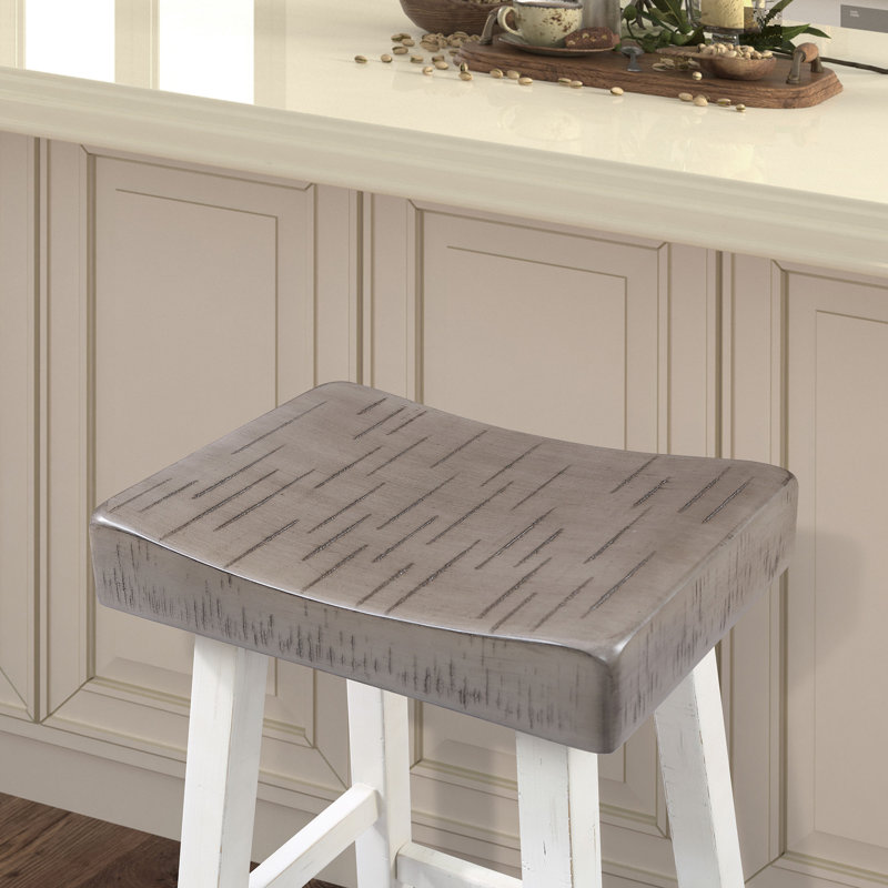 Tabourets Armantine, ensemble de 2, Gris / Blanc, Tabouret de bar (siège d'une hauteur de 31 po)