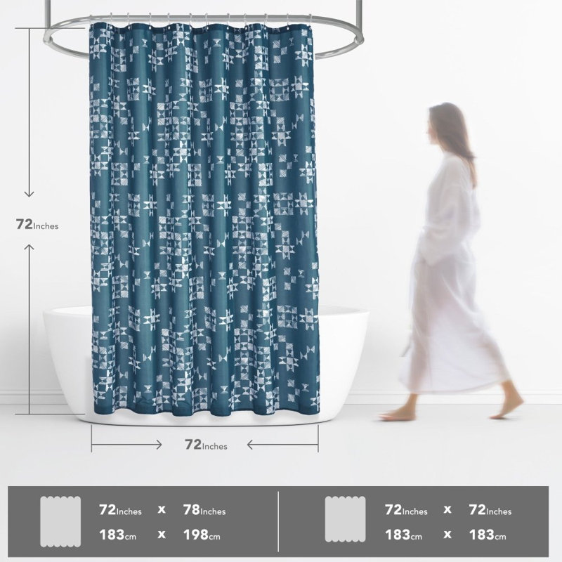 Graffiti Pattern Single Shower Curtain with 12 Hooks, 78"H x 72"W, Green