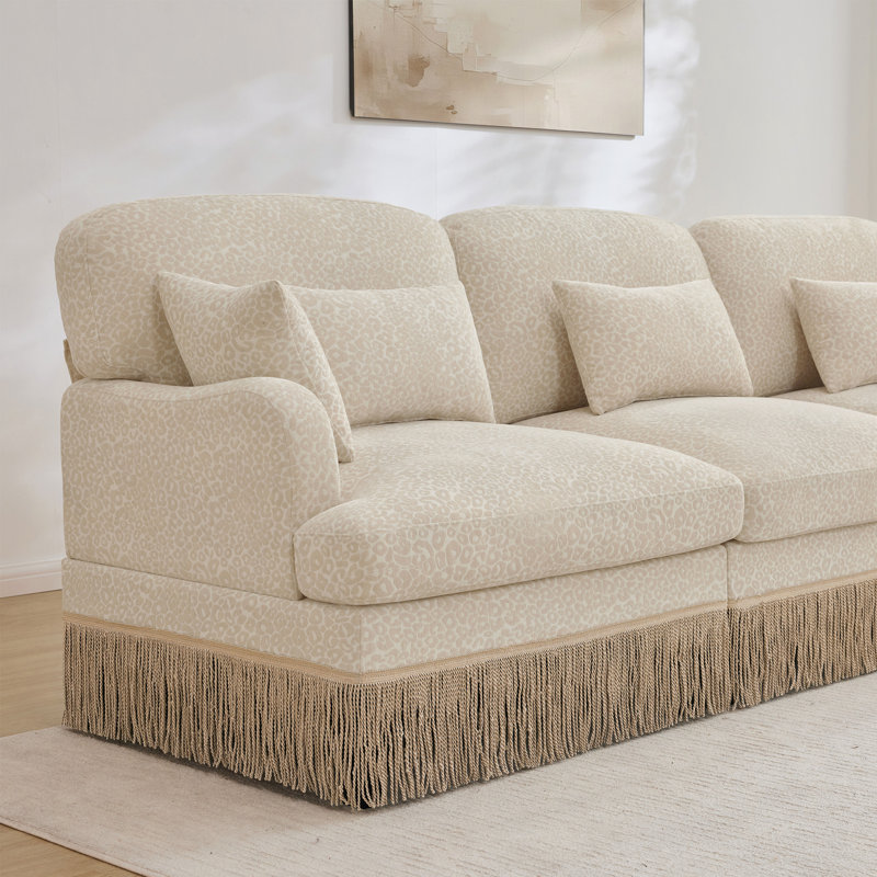 Canapé Comfy Chenille Leopard, Chenille beige