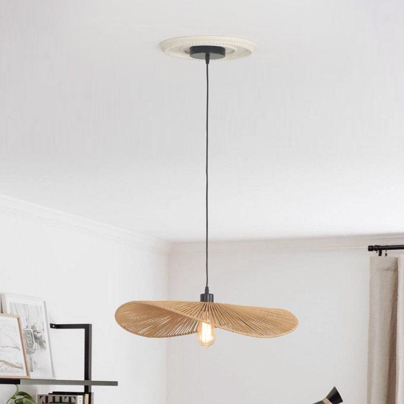 Farmhouse Tropical Pendant Light Woven Rattan Lighting, 83" H x 23.6" W x 23.6" D
