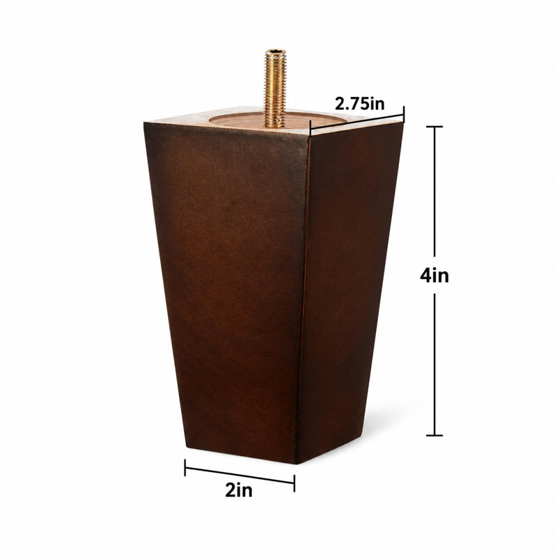 Ensemble de 4 pieds de meubles en bois de 4 po avec 4 boulons 5/8 po et M8